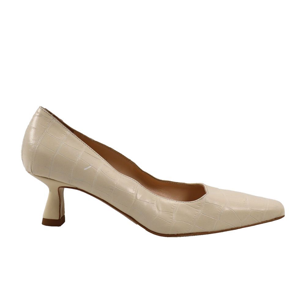 🔥NEW Bruno Magli Mirea Croc Embossed Leather Pumps, Ivory 6US/36EU MSRP$350🔥